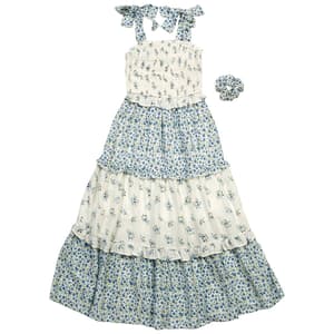 knee length dresses for ladies Little Girls Long Juniors Bridesmaid Dress Wedding Flower Girls Formal Party Pageant Dresses Chiffon Sleeveless Maxi Dress, Dusty Blue / 16 main image 1