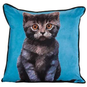 Grey Cat Decorative Pillow - 18x18in.