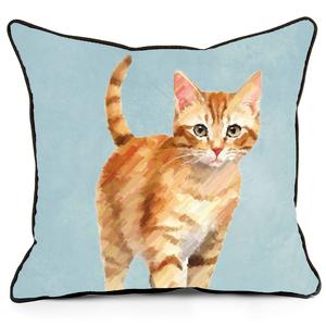 Yellow Tabby Cat Decorative Pillow - 18 x 18