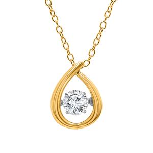 Nova Star(R) Gold over Silver Lab Grown Diamond Teardrop Pendant