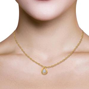 Nova Star(R) Gold over Silver Lab Grown Diamond Teardrop Pendant alternate view