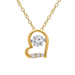 Nova Star(R) Gold over Silver Lab Grown Diamond Heart Pendant