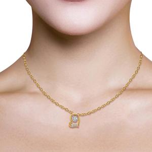 Nova Star(R) Gold over Silver Lab Grown Diamond Heart Pendant alternate view