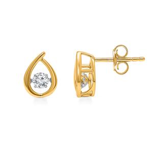 Nova Star(R) Gold over Silver Lab Grown Diamond Teardrop Earrings