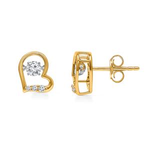 Nova Star(R) Gold over Silver Lab Grown Diamond Heart Earrings