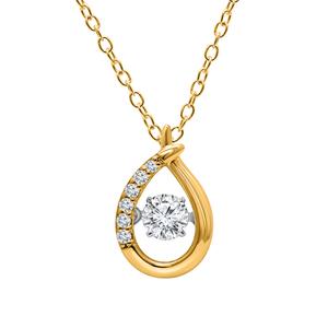 Nova Star(R) Gold over Silver Lab Grown Round Diamond Pendant