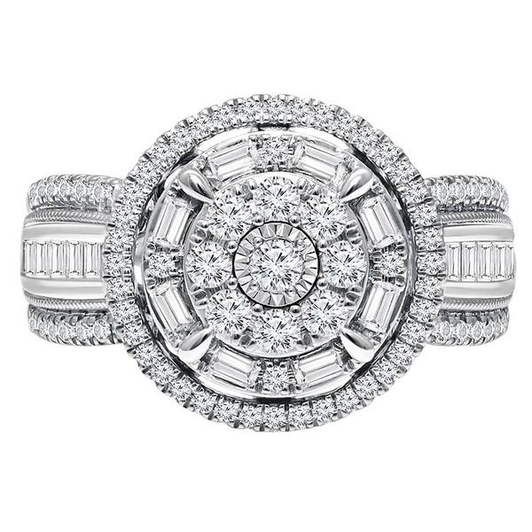 Diamond Classics(tm) White Gold 1ctw. Cluster Bridal Ring