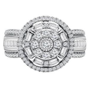 Diamond Classics(tm) White Gold 1ctw. Cluster Bridal Ring