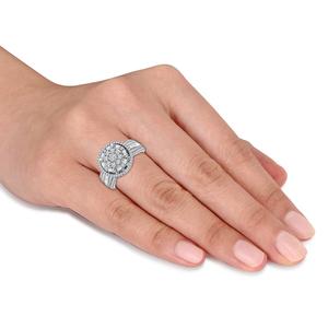 Diamond Classics(tm) White Gold 1ctw. Cluster Bridal Ring alternate view