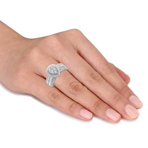 Diamond Classics(tm) White Gold 1ctw. Diamond Cluster Bridal Ring alternate view