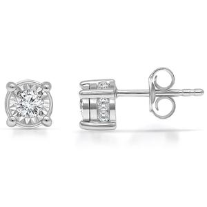 Diamond Classics(tm) White Gold Solitaire Diamond Stud Earrings