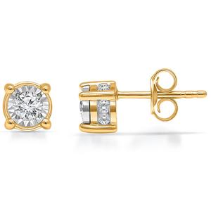 Diamond Classics(tm) Gold Solitaire Diamond Stud Earrings