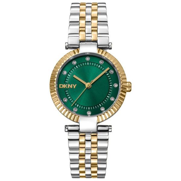 Womens DKNY Essential Glitz Dark Green Dial Watch - DK1L042M0075