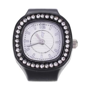 Womens White Square Dial Ring Watch - BRWS2BV-01