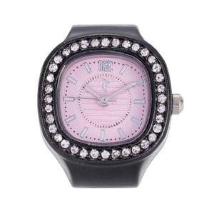 Womens Black-Tone Pink Square Dial Ring Watch - BRWS2BV-02