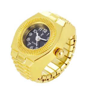 Womens Gold-Tone Black Round Dial Ring Watch - GRWRBV-01 alternate view