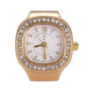 Womens Gold-Tone White Square Dial Ring Watch - GRWS2BV-01