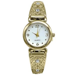 Womens White Dial Filigree Heart Bracelet Quartz Watch - LWBN01BV