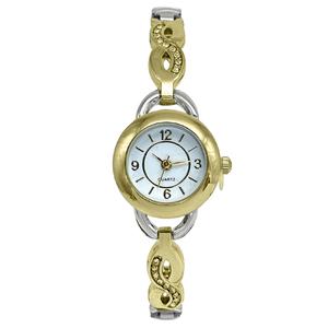 Womens Two-Tone White Dial Infinity Bracelet Watch - LWBN05BV
