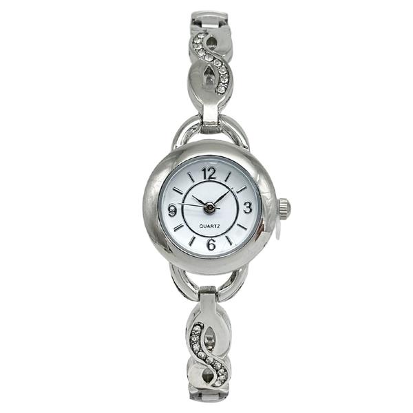 Womens White Easy-Read Dial Infinity Bracelet Watch - LWBN06BV