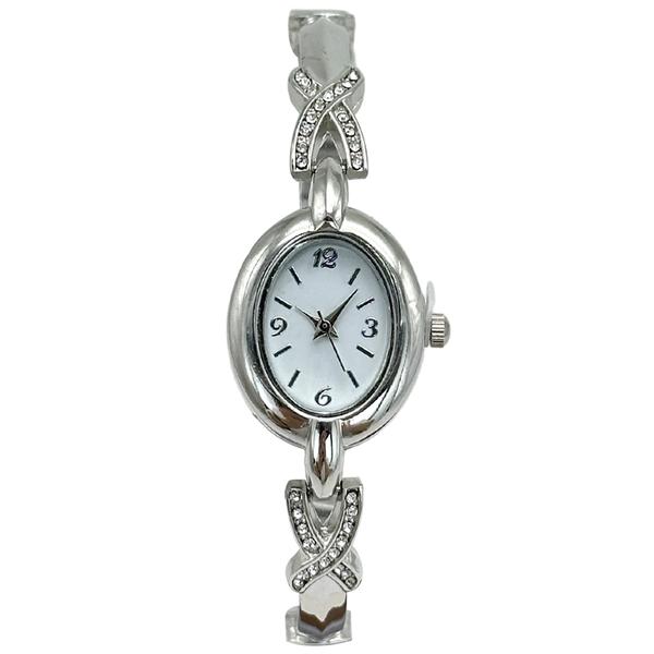 Womens Easy-Read White Dial Silver Quartz Watch - LWBN09BV