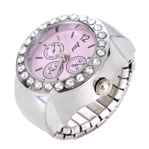 Womens Silver-Tone Pink Chronograph Dial Ring Watch - RWCHRBV-01 alternate view