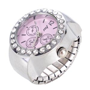 Womens Silver-Tone Pink Chronograph Dial Ring Watch - RWCHRBV-01 alternate view