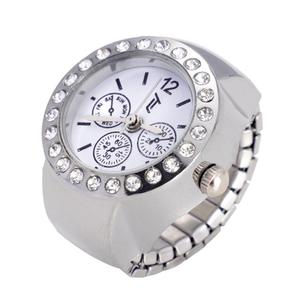 Womens Silver-Tone White Chronograph Dial Ring Watch - RWCHRBV-02 alternate view