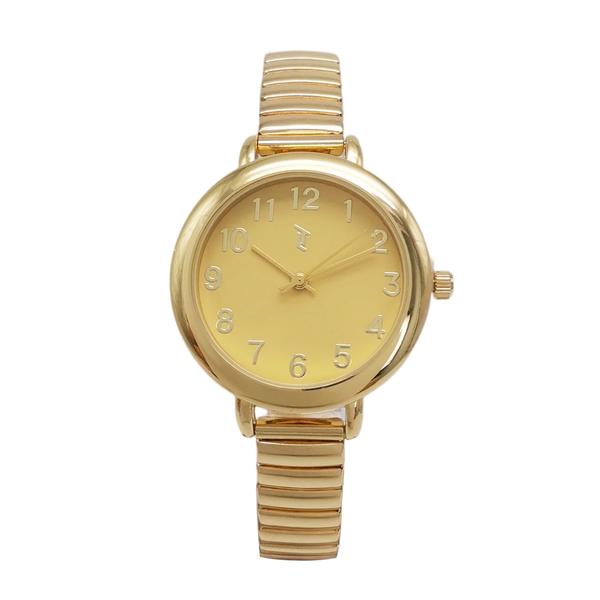 Womens 35mm Gold-Tone Watch with Stretch Bracelet - LWLTBV-12