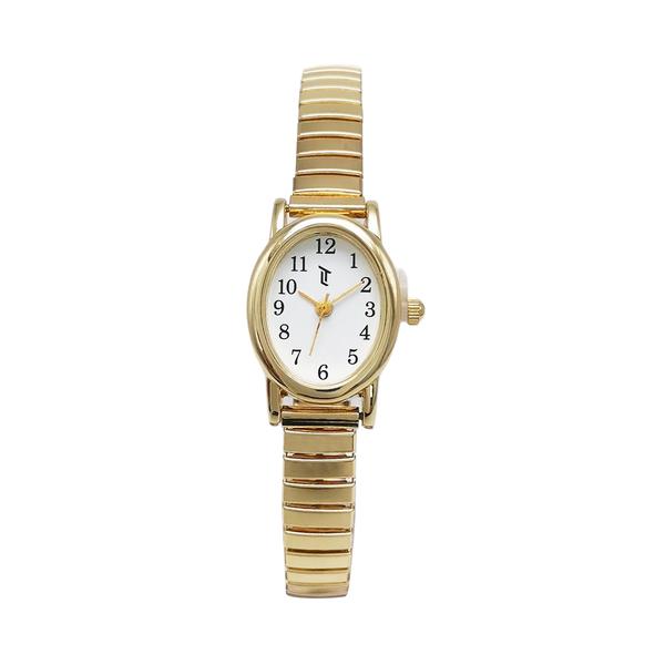 Womens 19mm Gold-Tone Watch with Stretch Bracelet - LWLTBV-13