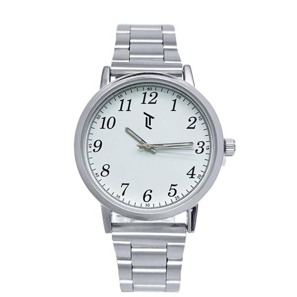 Mens 40mm Silver-Tone Watch with Silver Bracelet - MWLTBV-05