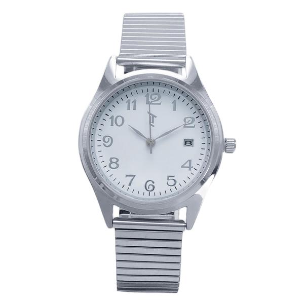 Mens 36mm Silver-Tone Stretch Bracelet Watch - MWLTBV-09