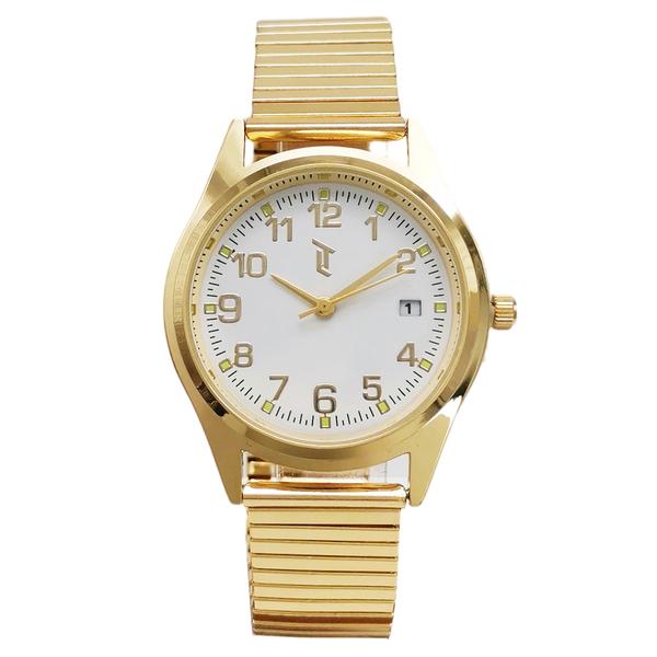Mens 36mm Gold-Tone Watch with Gold Stretch Bracelet - MWLTBV-10