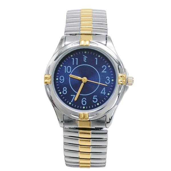 Mens 36mm Two-Tone Case & Stretch Bracelet Watch - MWLTBV-12