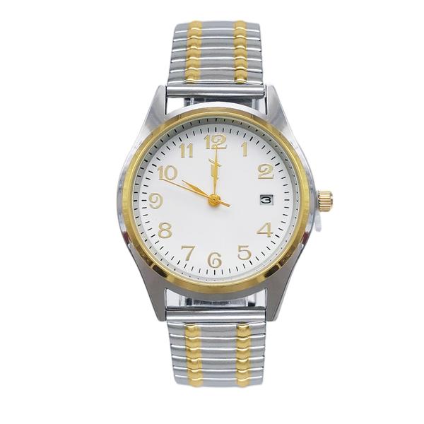 Mens 36mm Two-Tone Case & Stretch Bracelet Watch - MWLTBV-14