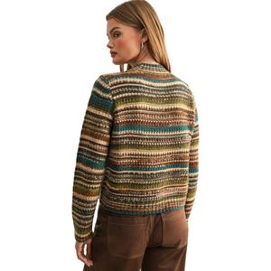Womens CITY BLUES Long Sleeve Mixed Stripe Pullover Sweater alternate view