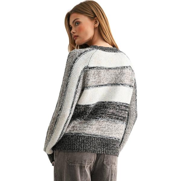 Womens CITY BLUES Long Sleeve Color Block Stripe Sweater alternate view