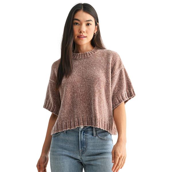 Womens CITY BLUES Elbow Sleeve Chenille Crop Sweater alternate view