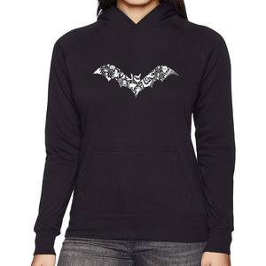 Plus Size LA Pop Art Bat Pics Word Art Hooded Sweatshirt