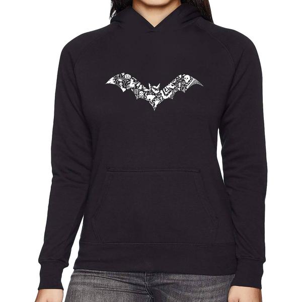 Plus Size LA Pop Art Bat Pics Word Art Hooded Sweatshirt