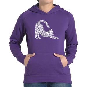 Plus Size LA Pop Art Stretching Cat Word Art Hoodie alternate view