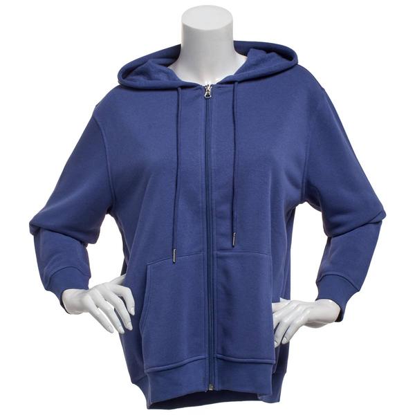Women Hasting & Smith Long Sleeve Solid Zip Hoodie alternate view