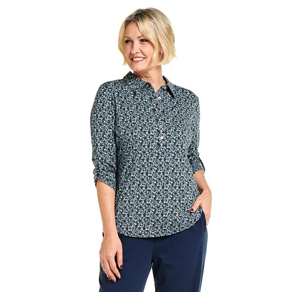 Womens Hasting & Smith 3/4 Roll Tab Sleeve Ditsy Floral Blouse alternate view