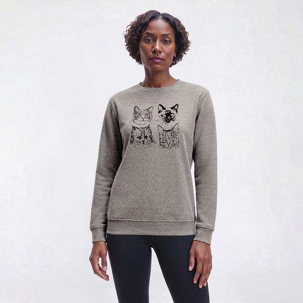 Petite Hasting & Smith Long Sleeve Cat Fleece Sweatshirt