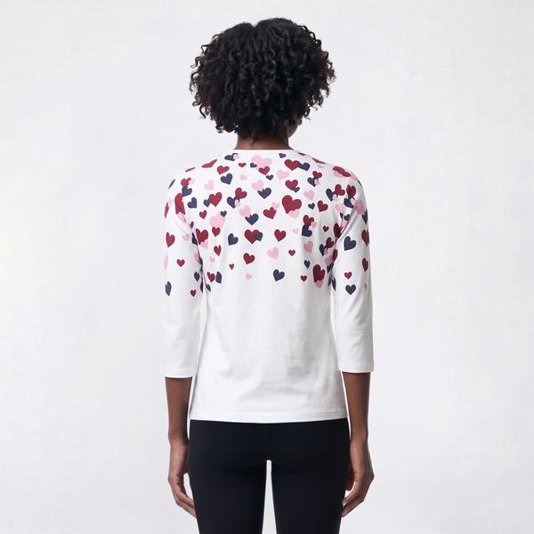 Womens Hasting & Smith 3/4 Sleeve Tossed Heart Bodice Tee alternate view