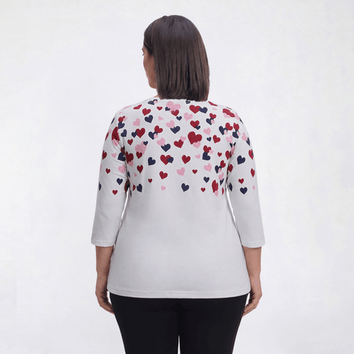 Plus Size Hasting & Smith 3/4 Sleeve Tossed Heart Bodice Tee alternate view