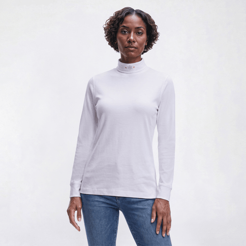 Petite Hasting & Smith Long Sleeve Lurex Snowflakes Tee alternate view
