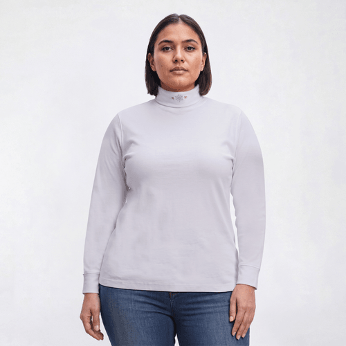 Plus Size Hasting & Smith Long Sleeve Lurex Snowflakes Tee