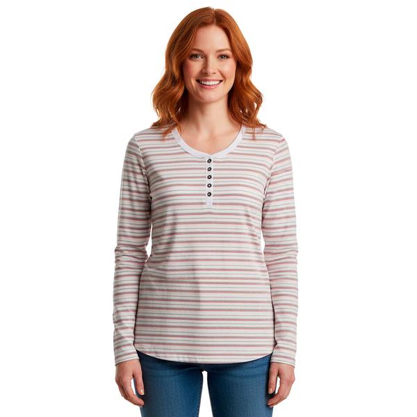 Womens Hasting & Smith Long Sleeve Stripe Henley Tee alternate view