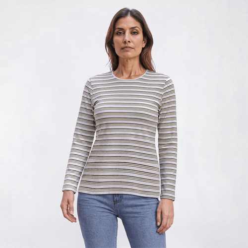 Petite Hasting & Smith Long Sleeve Striped Tee alternate view